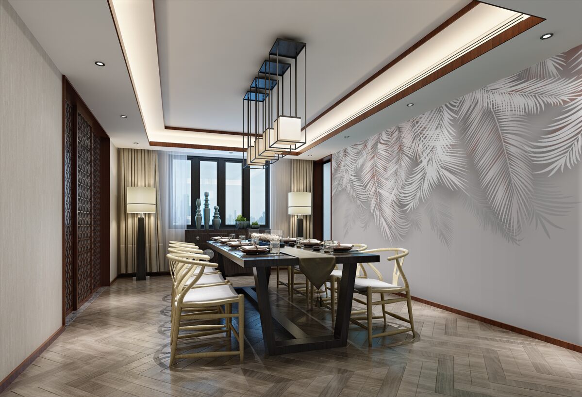 Fototapeta jasnoszare liście palmowe