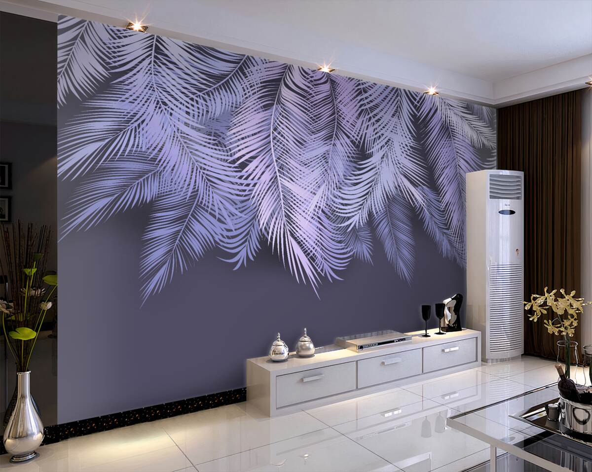 Fototapeta grube białe liście w nocy