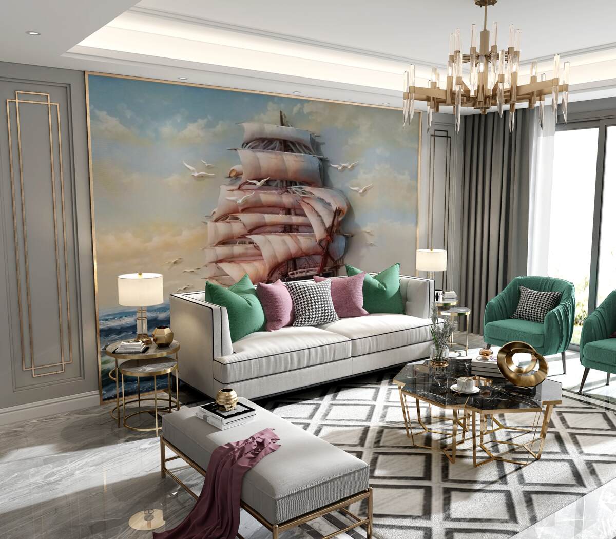 Fototapeta żaglówka podczas sztormu