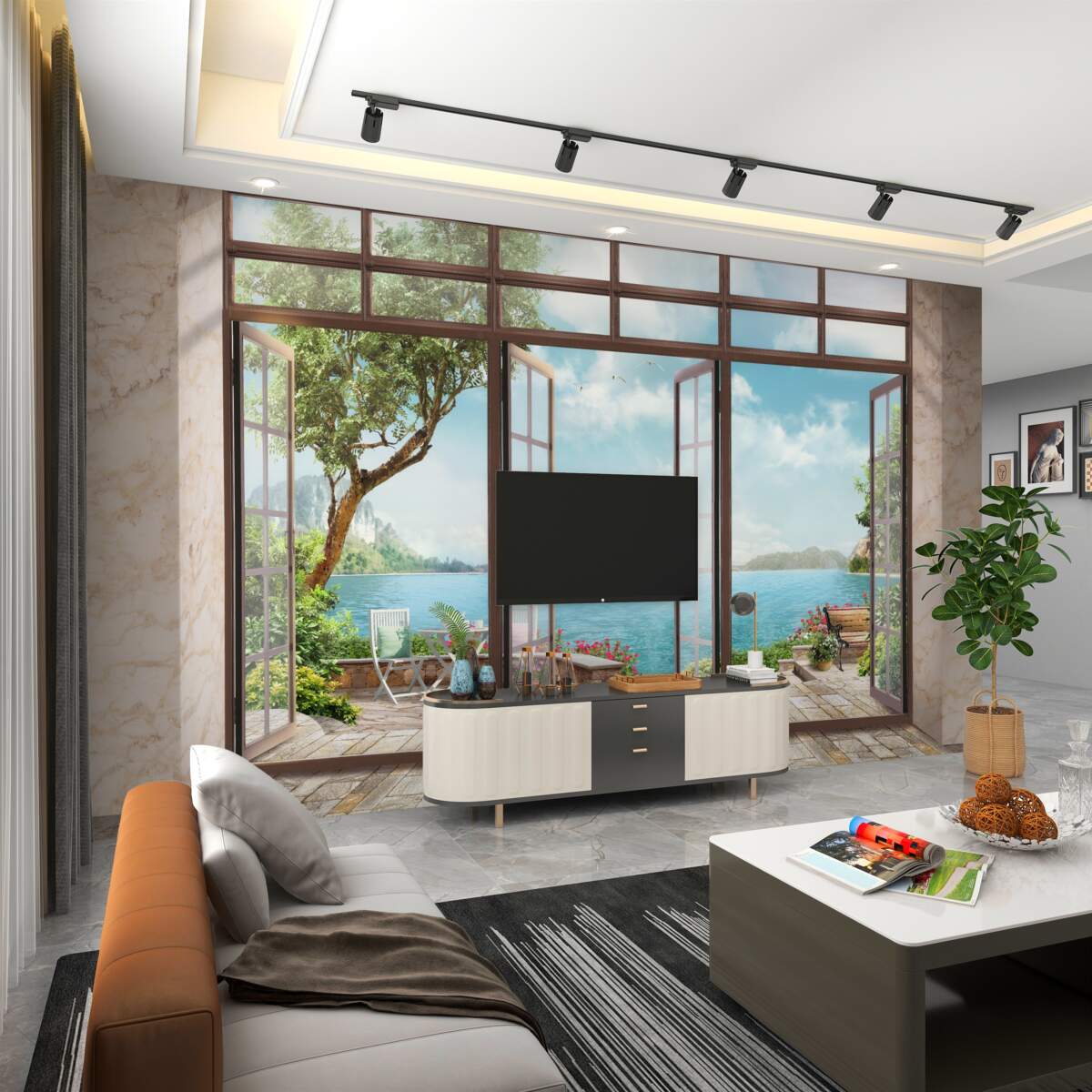 Fototapeta balkon z dostępem do morza w okresie letnim