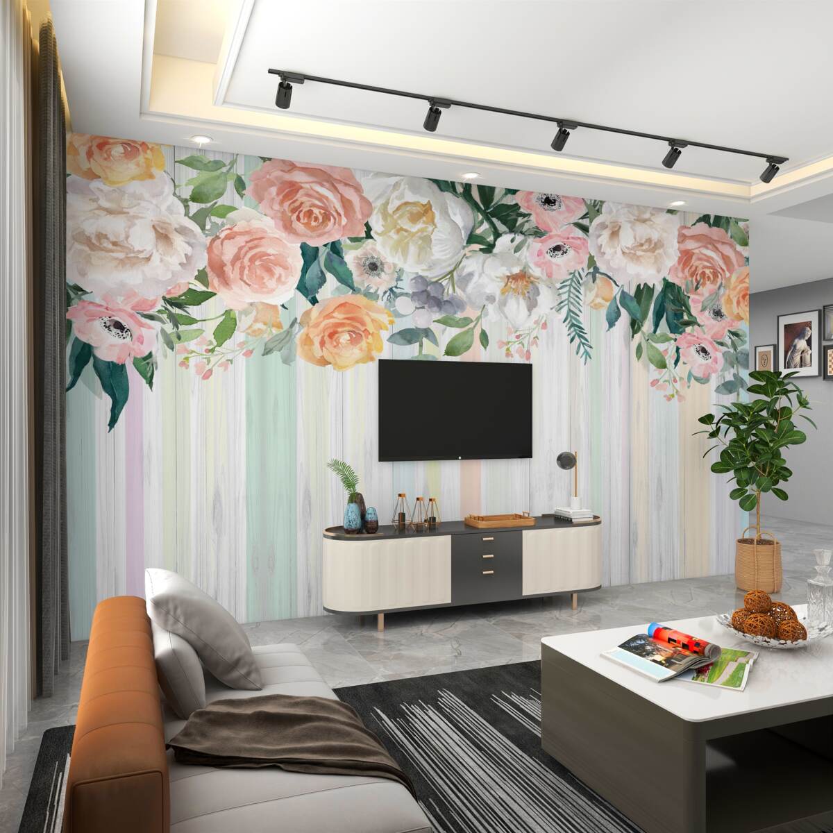 Fototapeta pąki kwiatów róży do góry nogami