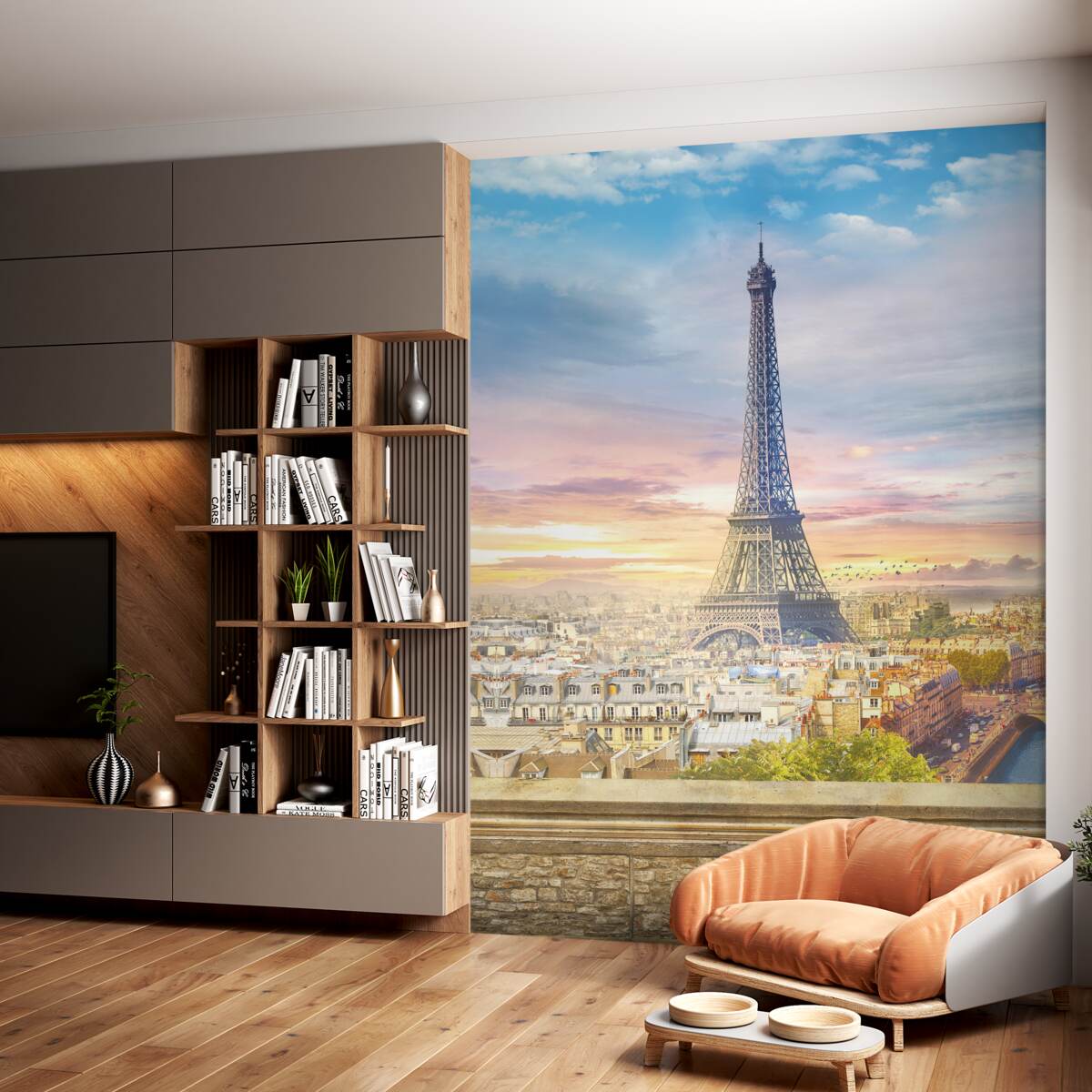 Fototapeta piękny widok na Wieżę Eiffla i miasto