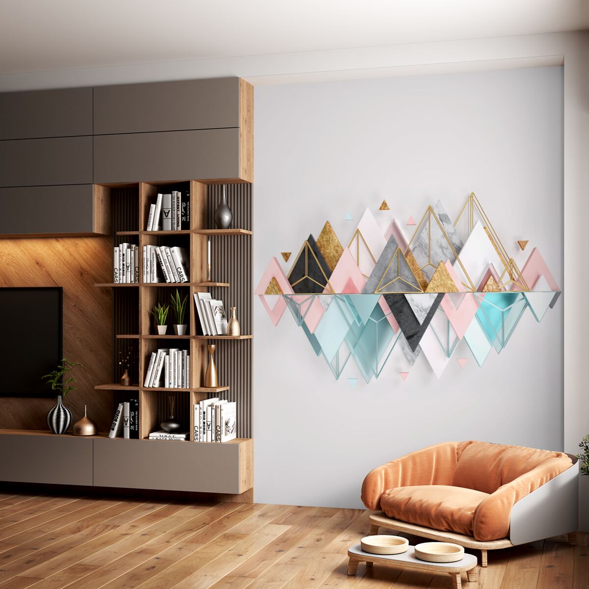 Fototapeta streszczenie las iglasty w trójkątach