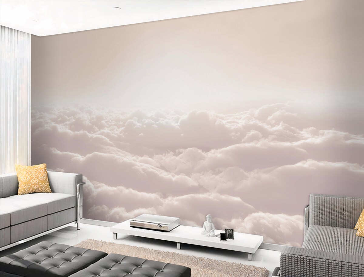 Fototapeta miękkie, grube chmury i promienie słoneczne