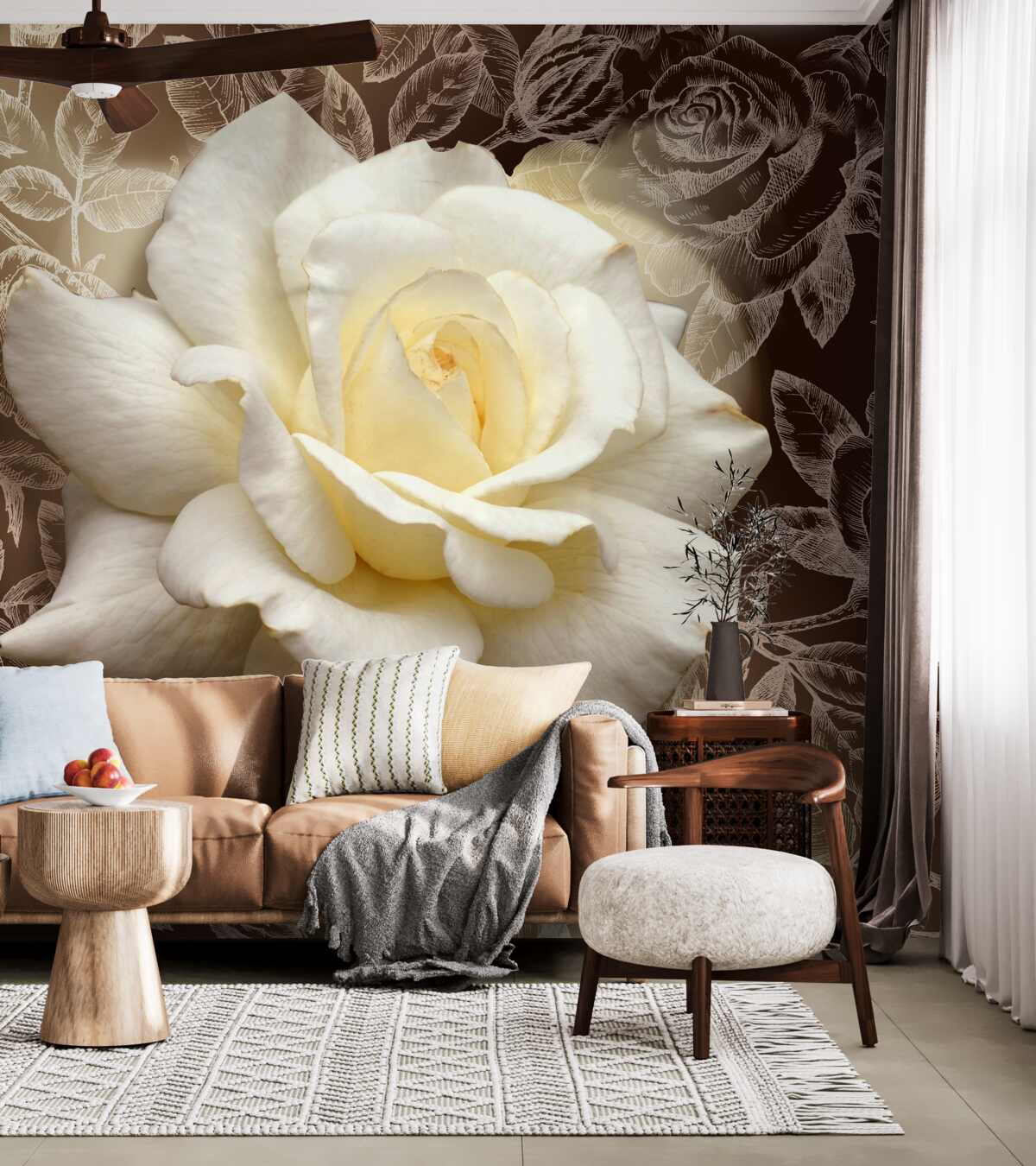 Fototapeta luksusowy biały pączek róży