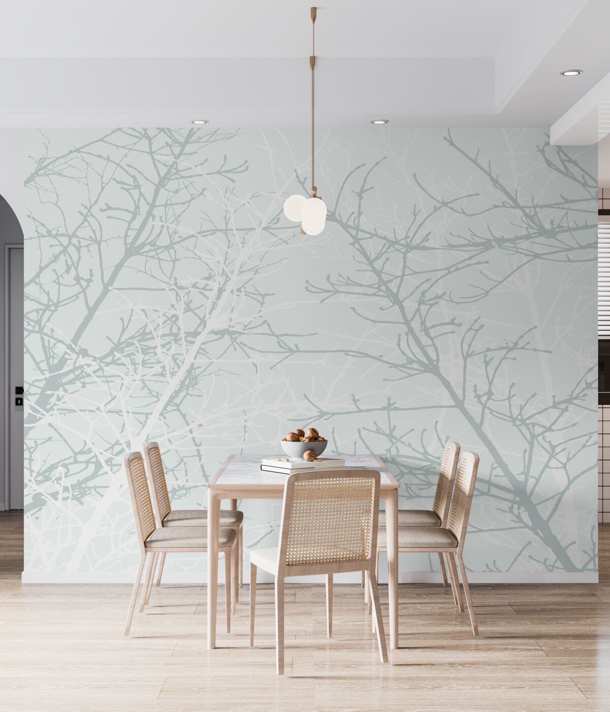 Fototapeta cienkie gałęzie drzew jesienią