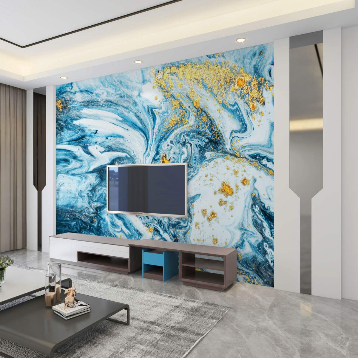 Fototapeta zimne wody zachmurzone śniegiem