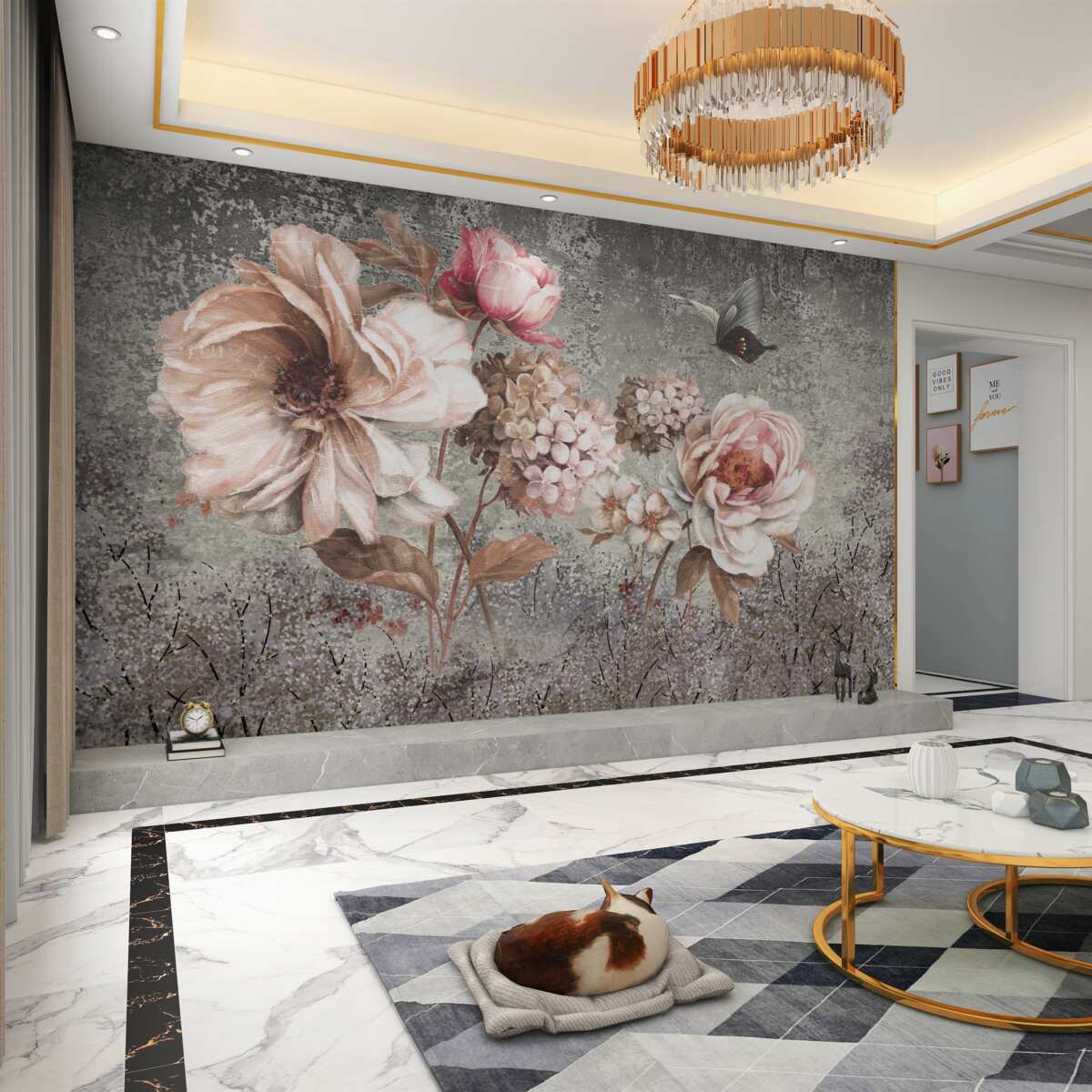 Fototapeta jasnoróżowe pąki pięknych kwiatów