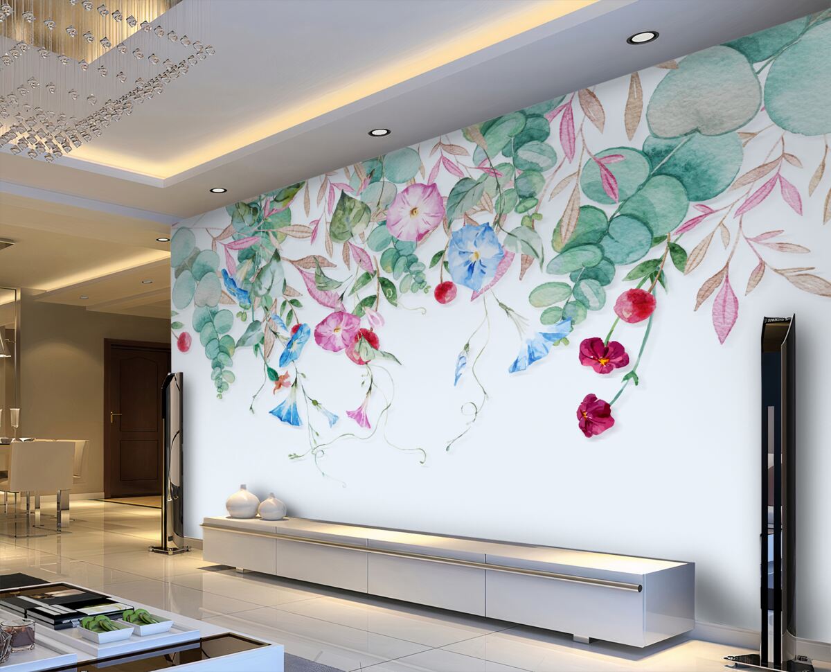 Fototapeta kompozycja zieleni z kwiatami