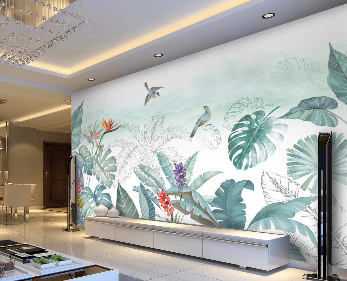 Fototapeta zielone liście roślin tropikalnych