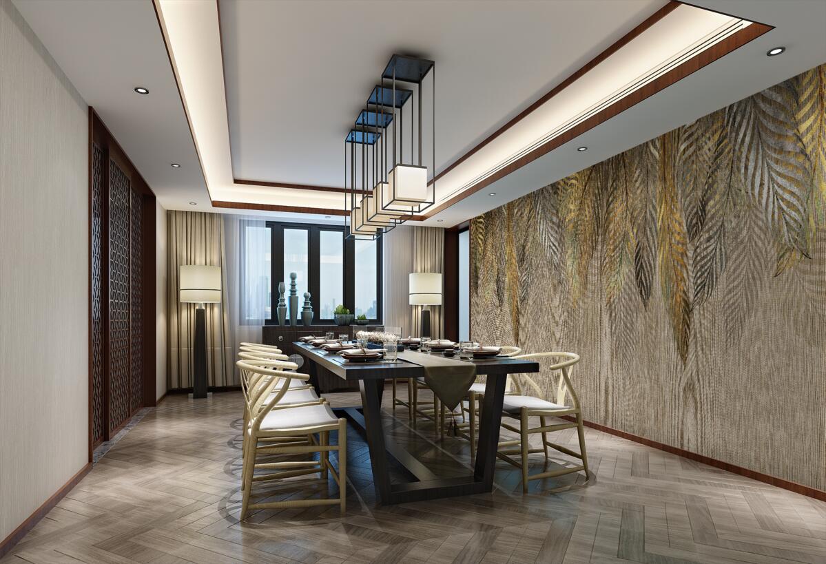 Fototapeta złote liście paproci na brązowym tle