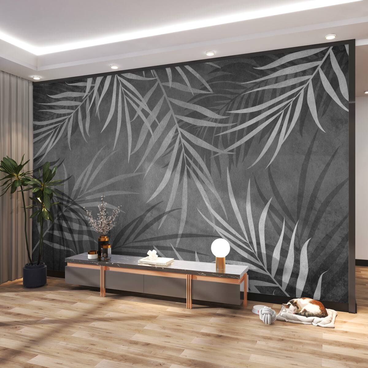 Fototapeta paproć w nocy