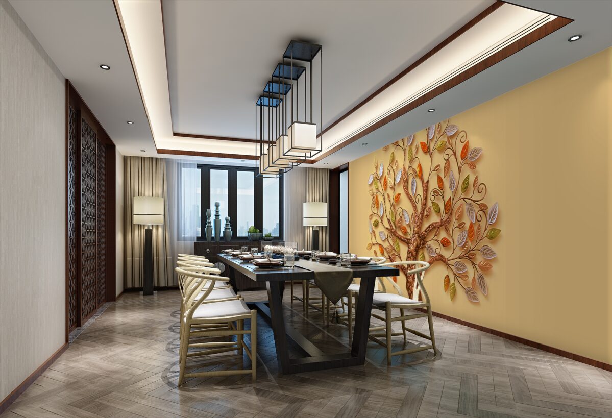 Fototapeta metalowe drzewo na brązowym tle