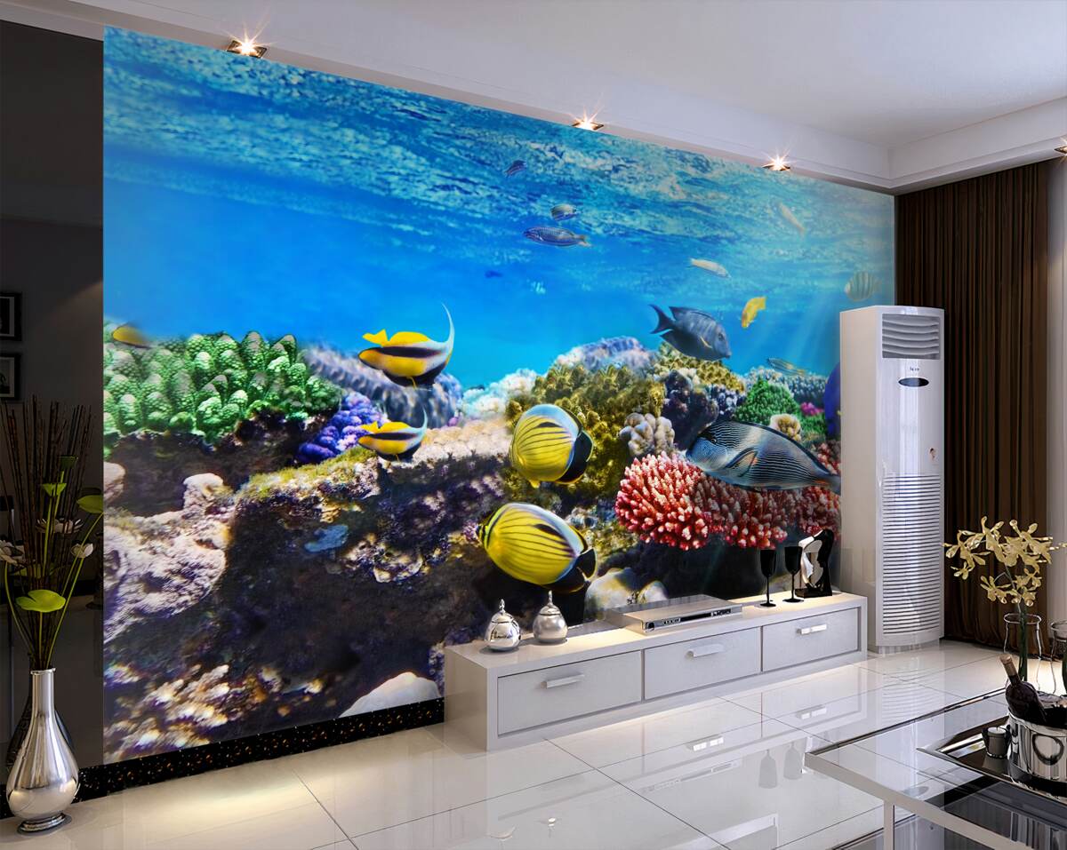 Fototapeta niesamowity podwodny świat z rybami