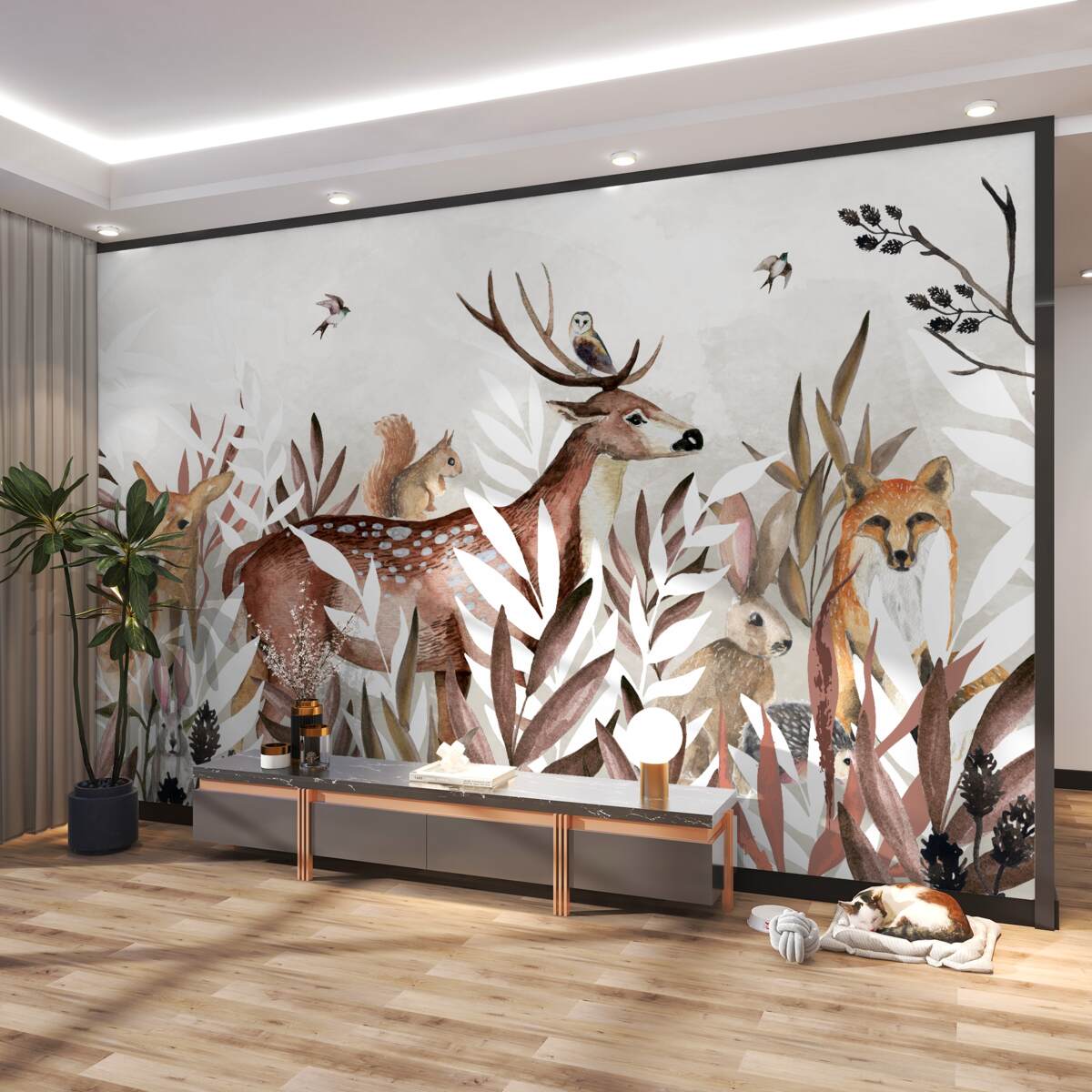 Fototapeta leśne stworzenia i zieleń