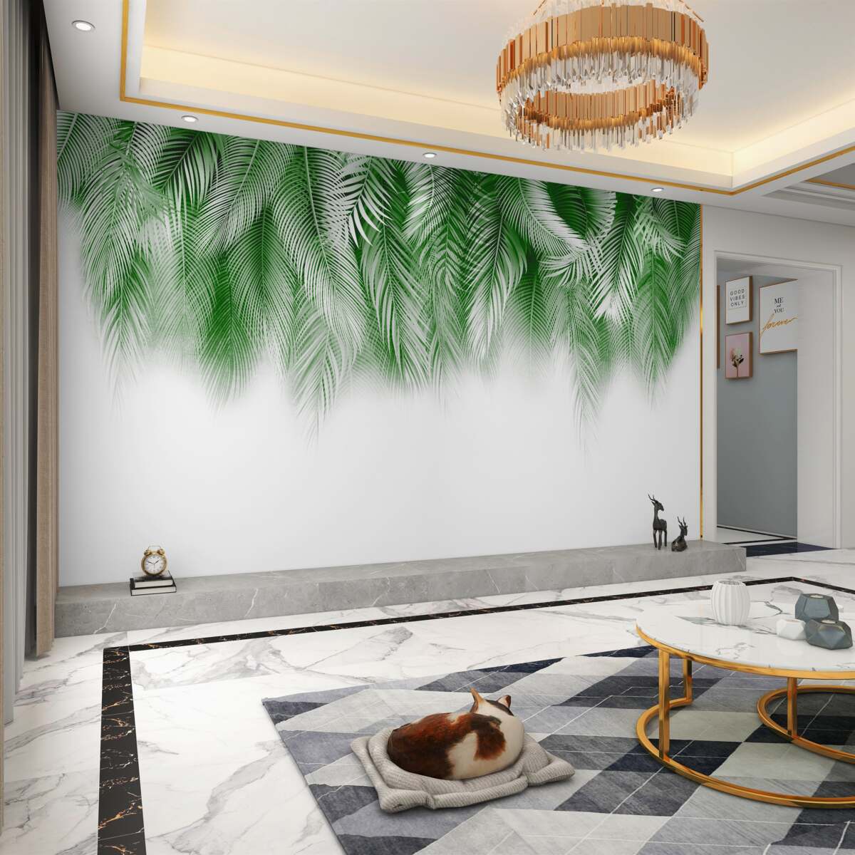 Fototapeta jasnozielone liście paproci