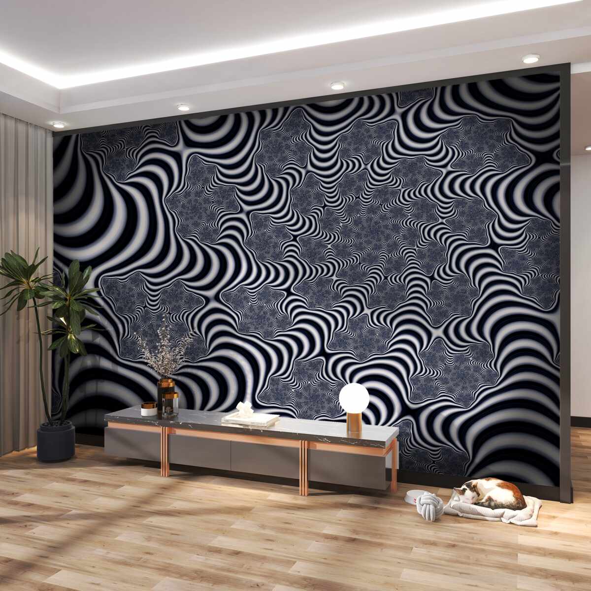 Fototapeta rury w paski prowadzące do nieskończoności