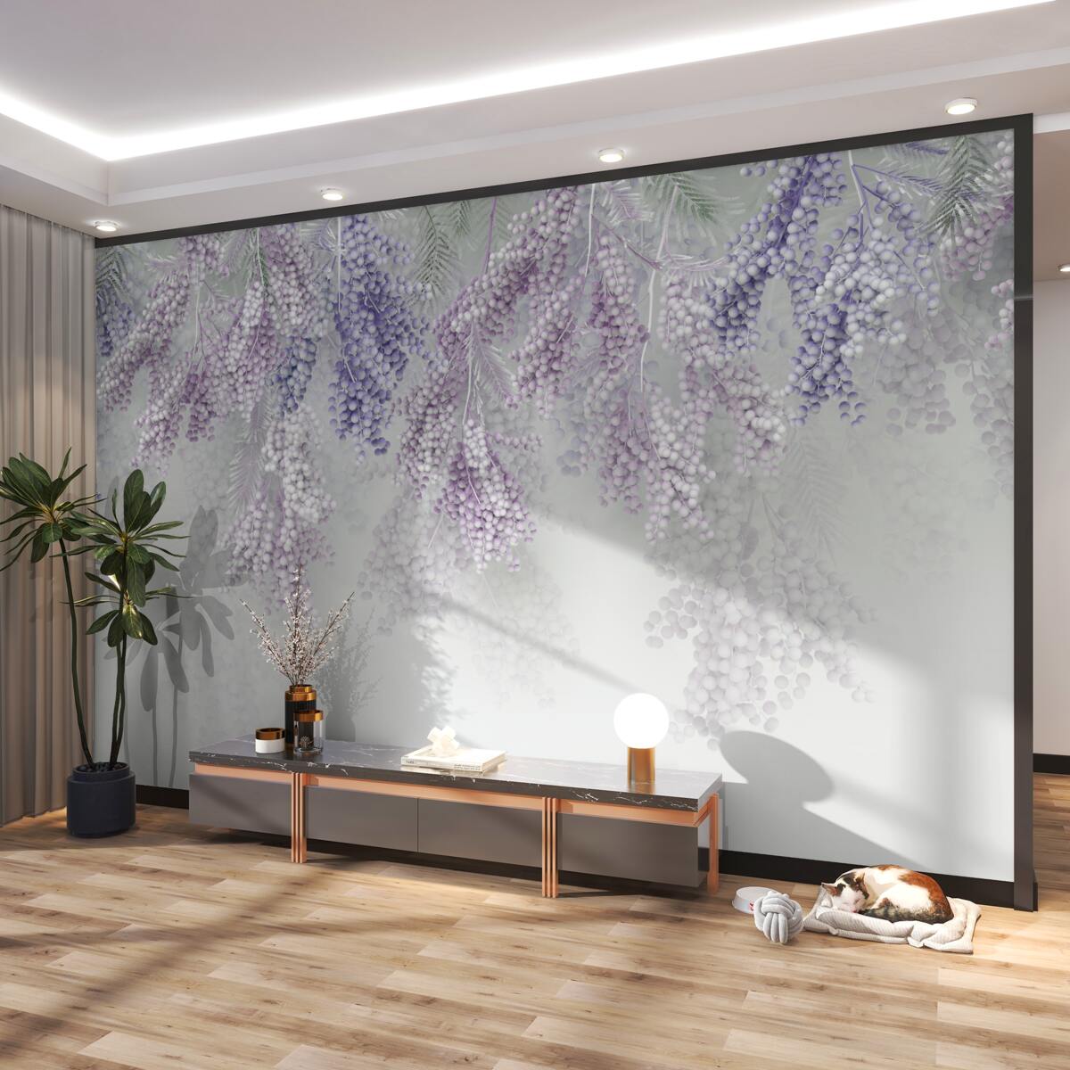 Fototapeta lekkie gałęzie z gęstą roślinnością