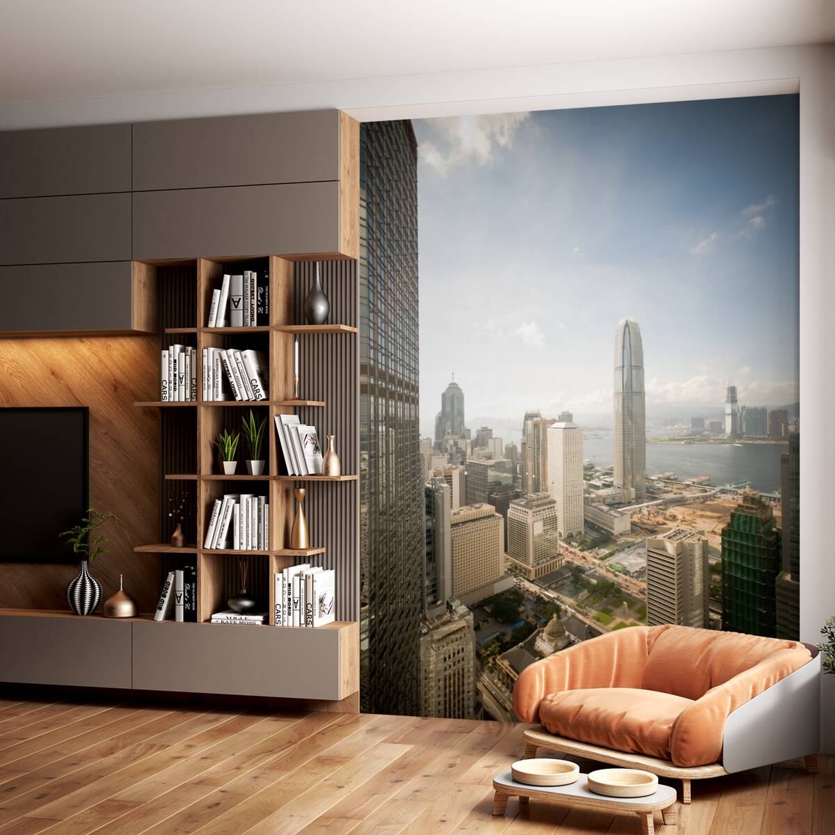 Fototapeta panoramiczny widok na nowoczesną metropolię