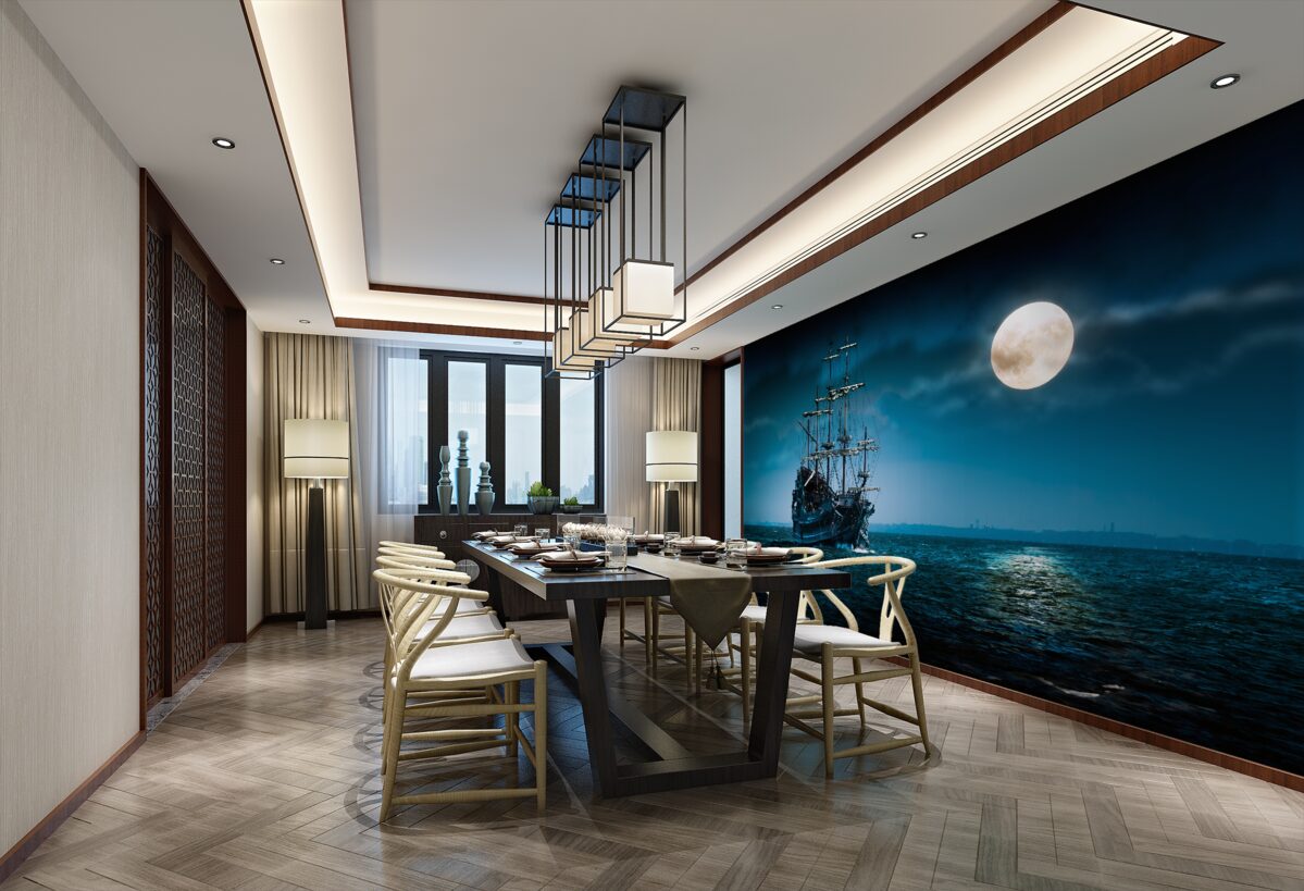 Fototapeta stara żaglówka w czapce księżyca