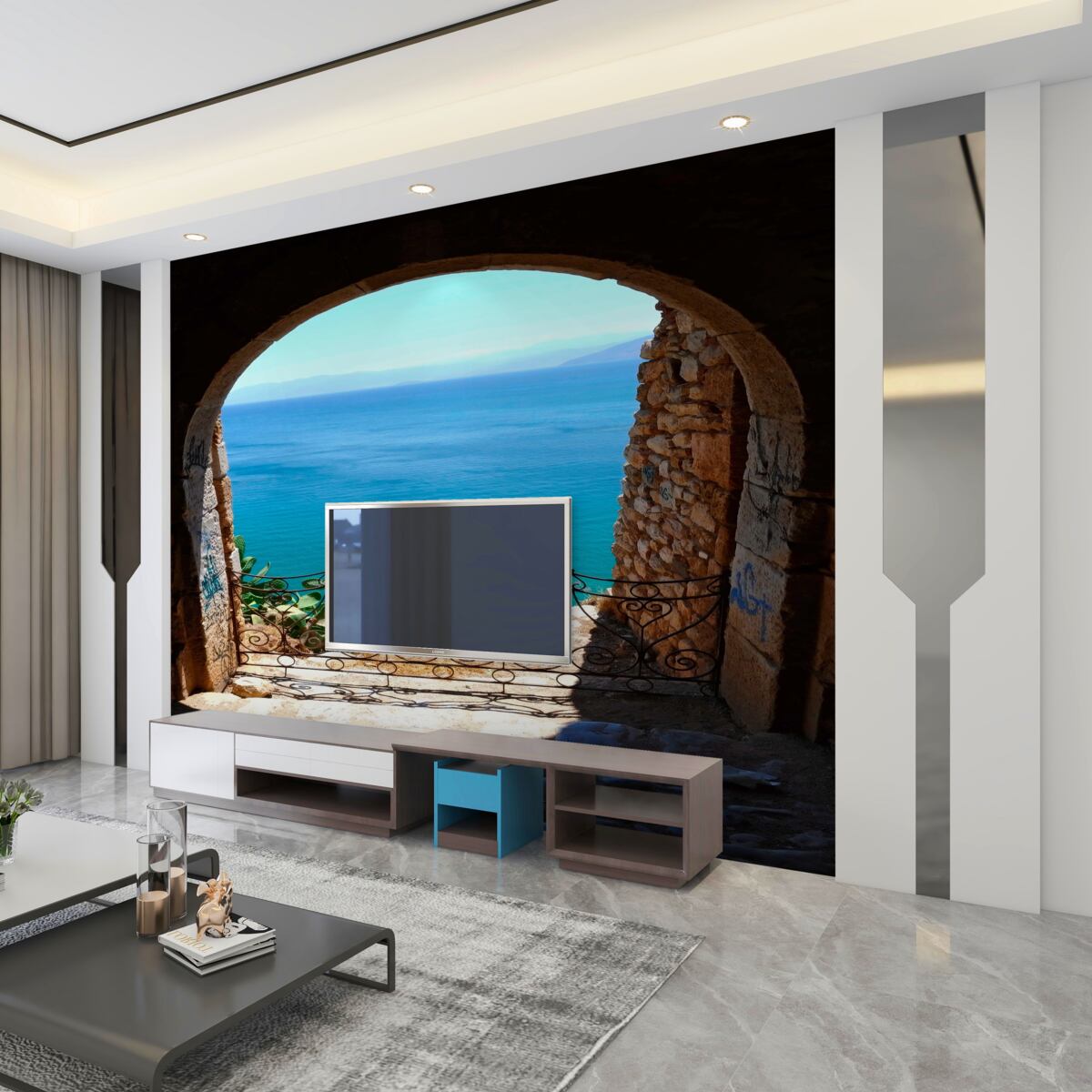 Fototapeta kamienny łuk z dostępem do morza