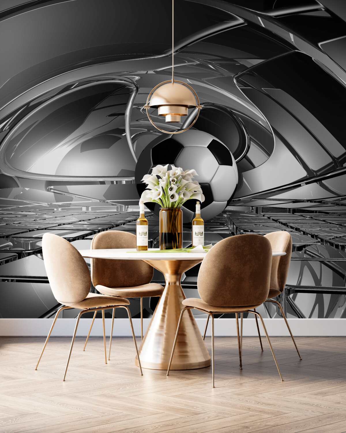 Fototapeta piłka nożna na szkle