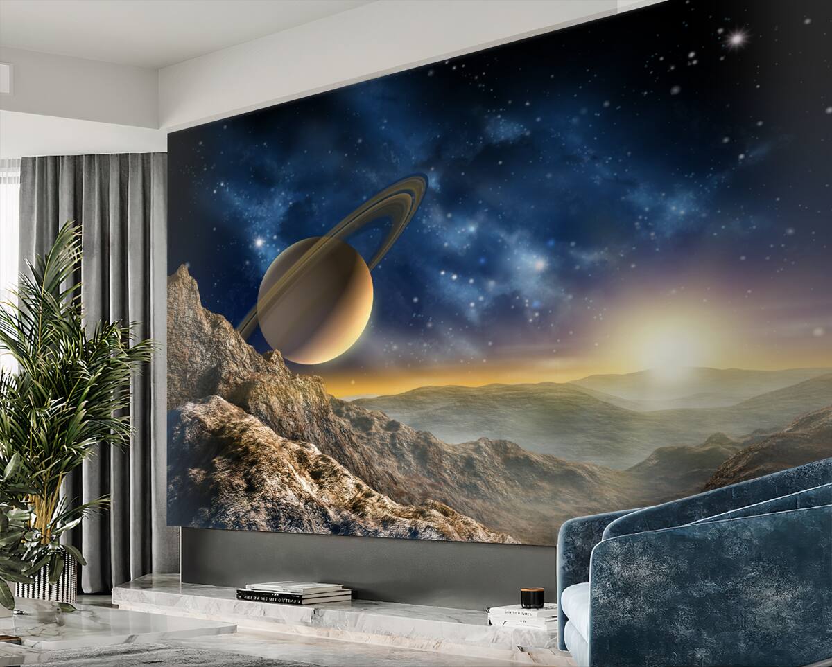 Fototapeta abstrakcja kosmiczna z planetą