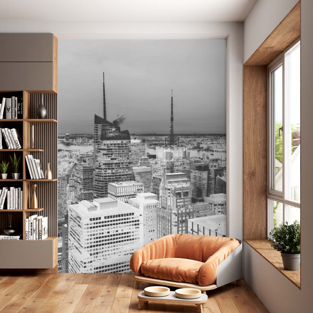 Fototapeta czarno-białe miasto nocy