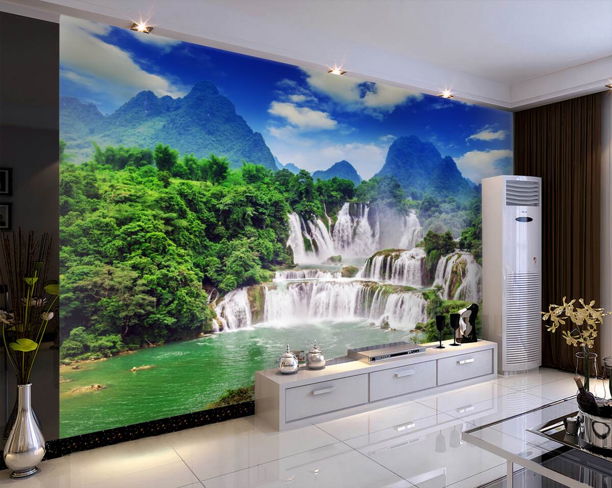 Fototapeta ogromny wodospad w letni dzień