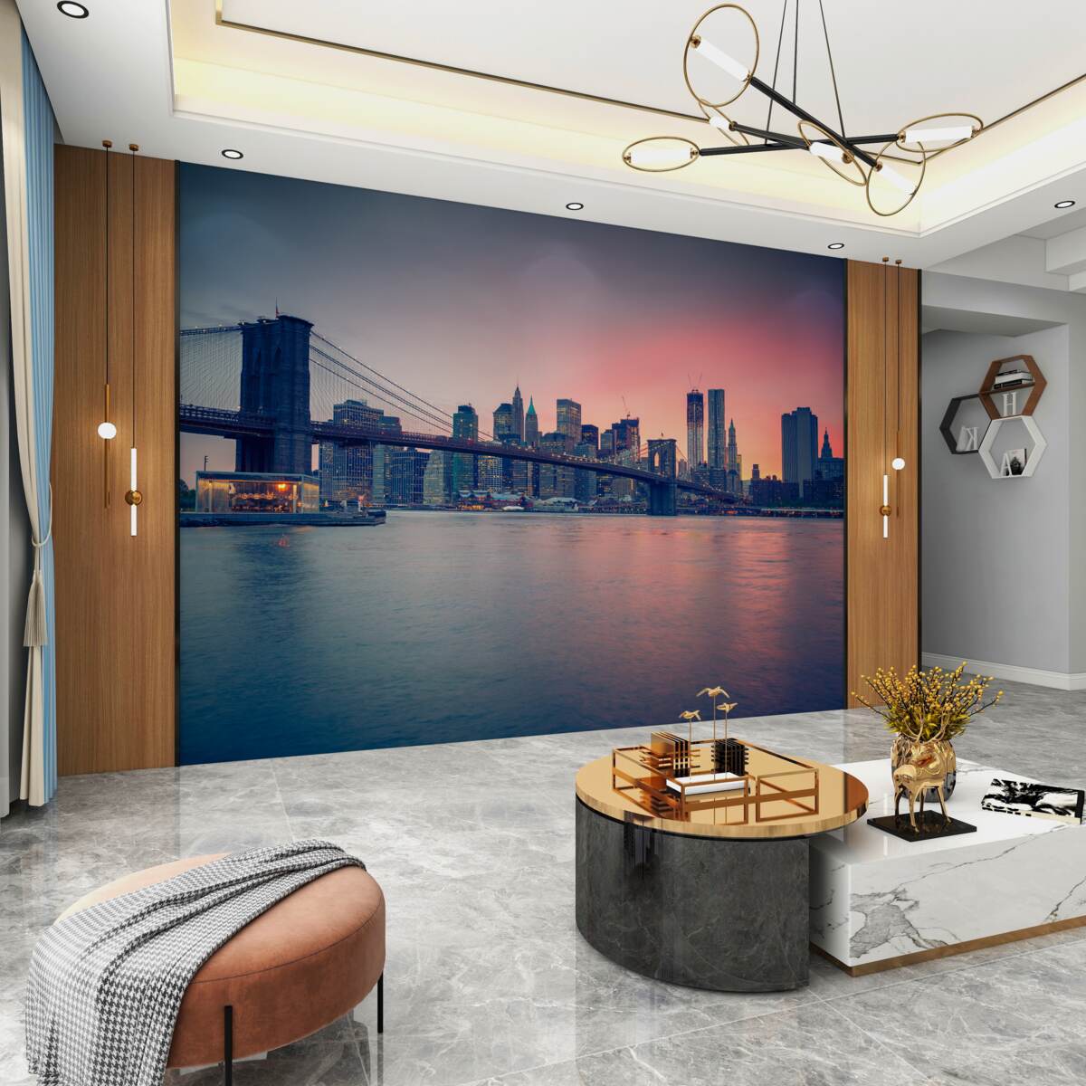 Fototapeta panorama metropolii nad wodą