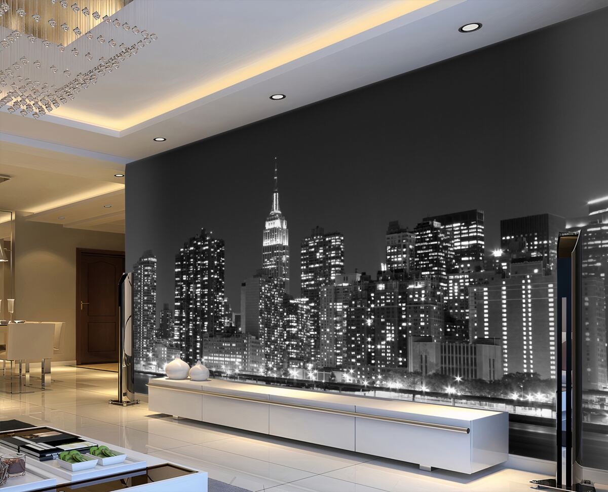 Fototapeta oświetlone miasto nocą