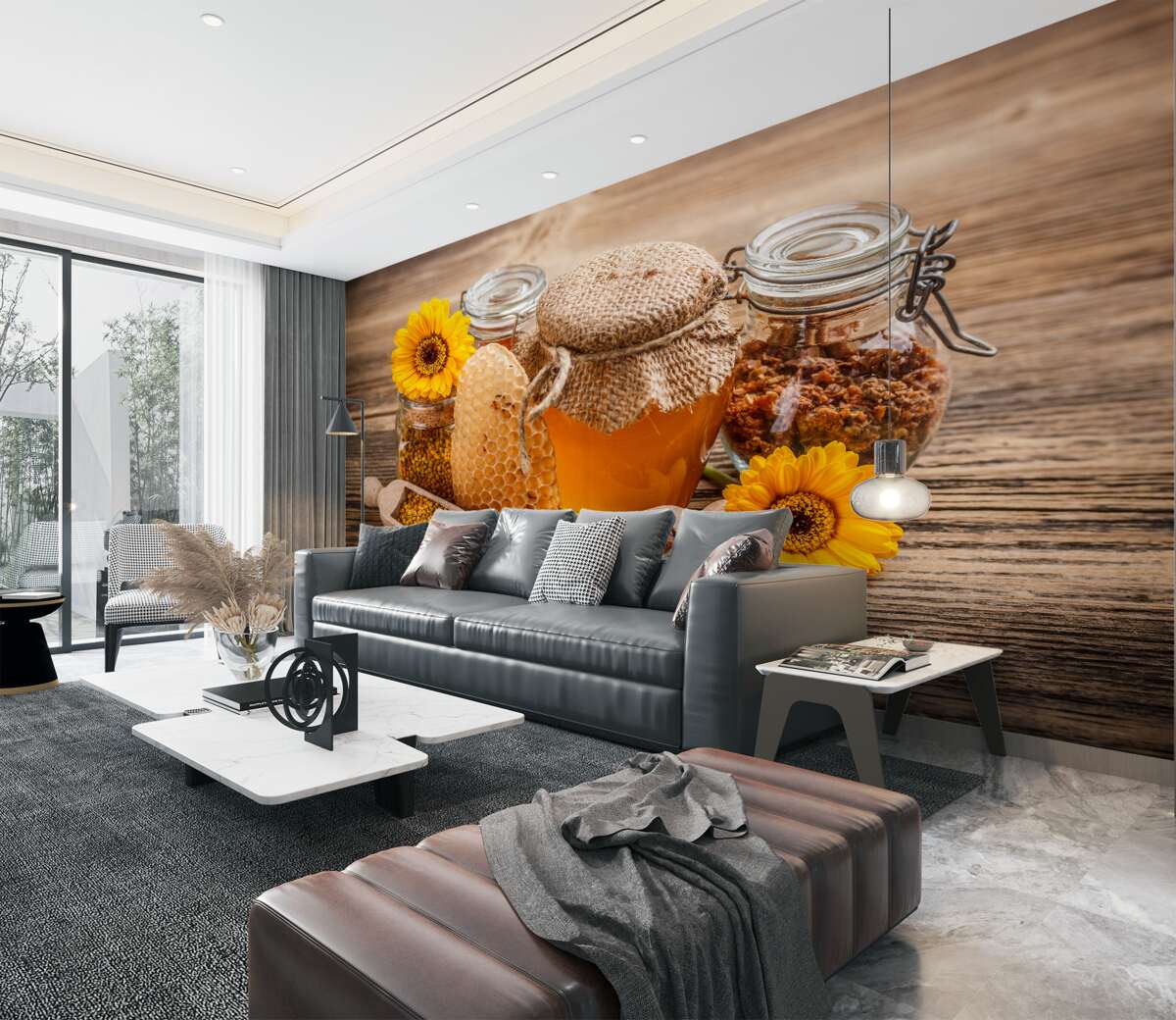 Fototapeta miód i jego składniki na desce