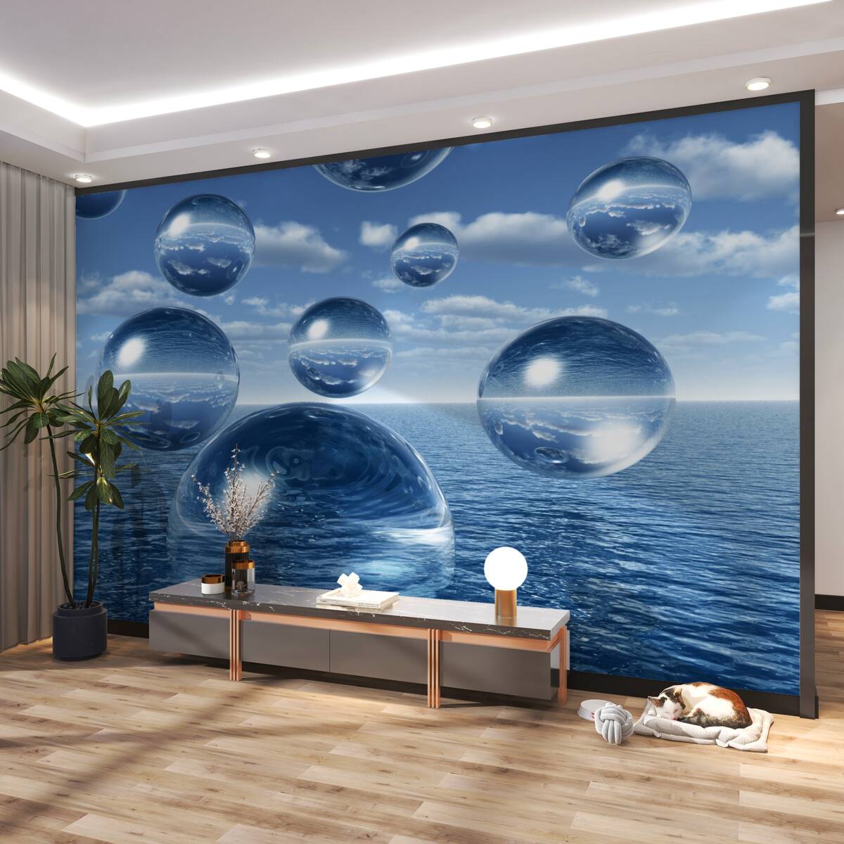 Fototapeta krople wody wpadające do oceanu