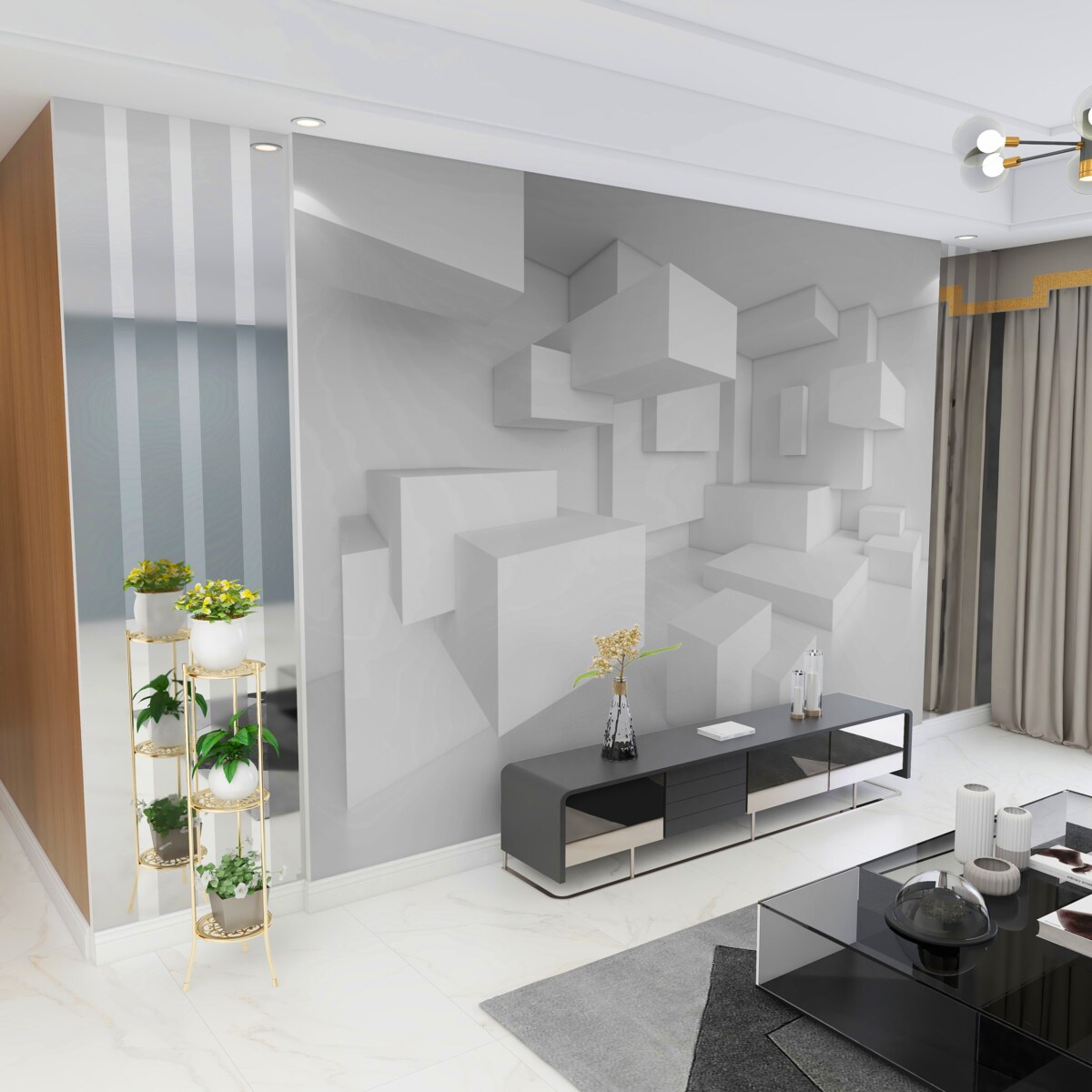 Fototapeta abstrakcja pływających prostokątów