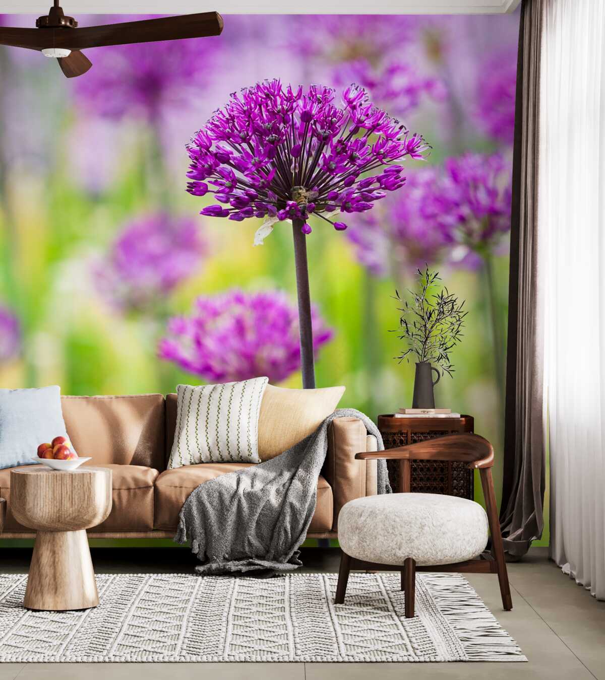 Fototapeta delikatne fioletowe kwiaty łąkowe