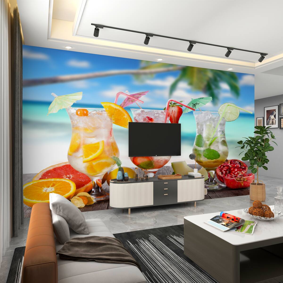 Fototapeta koktajle z owocami tropikalnymi