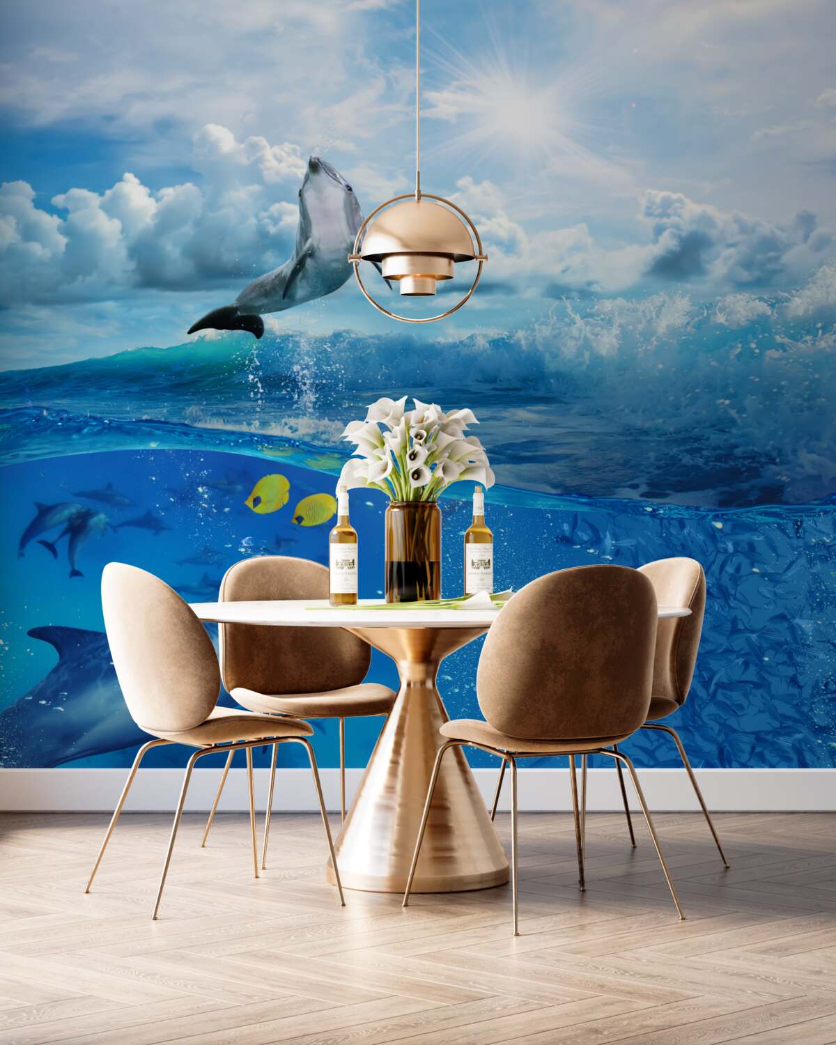 Fototapeta delfin wyskakujący z wody