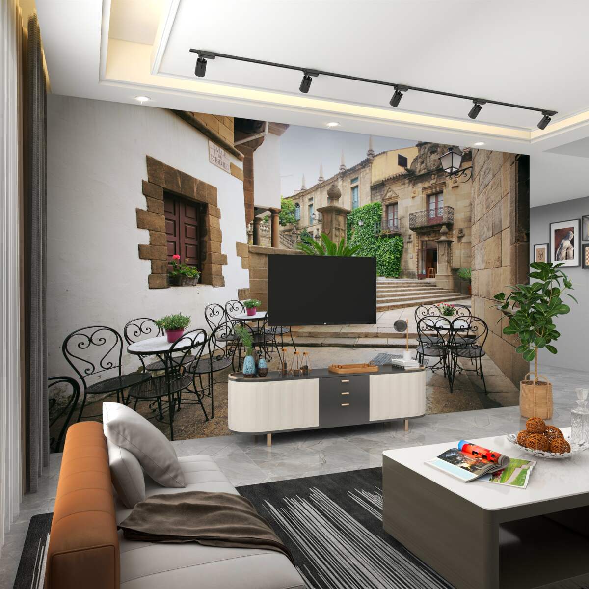 Fototapeta schody na starym mieście latem