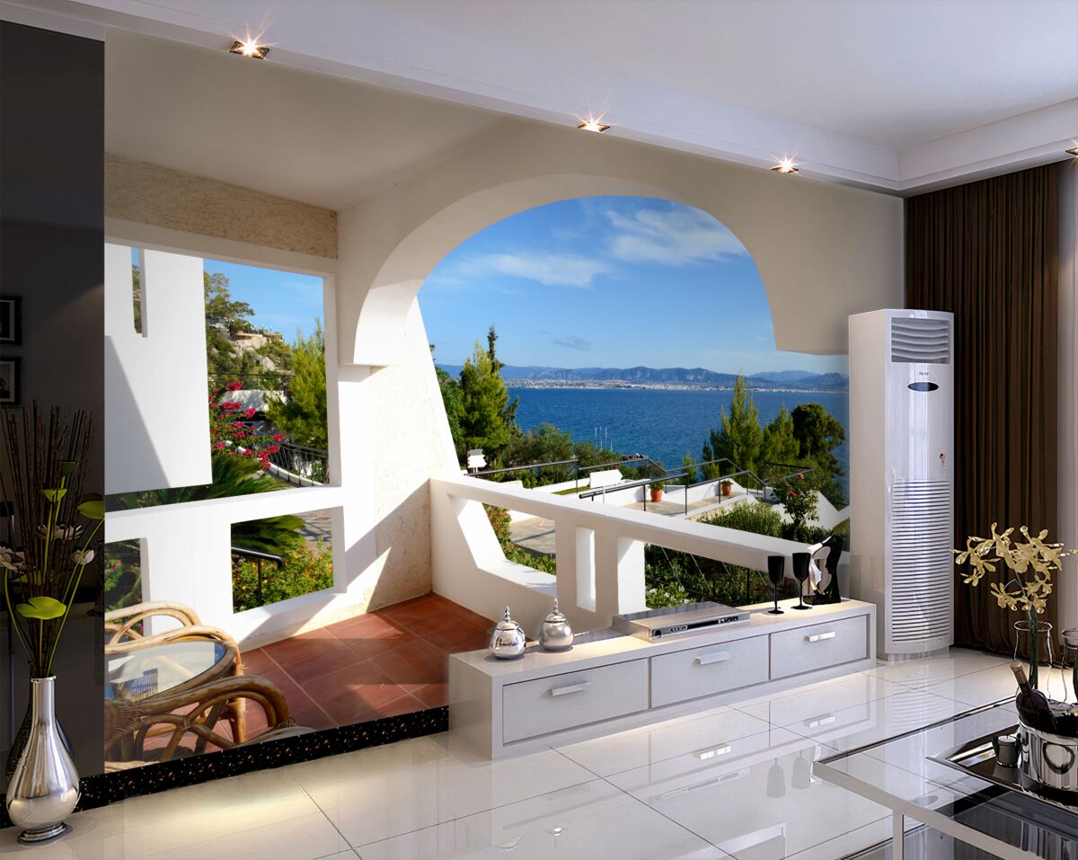 Fototapeta wygodny taras z widokiem na ocean