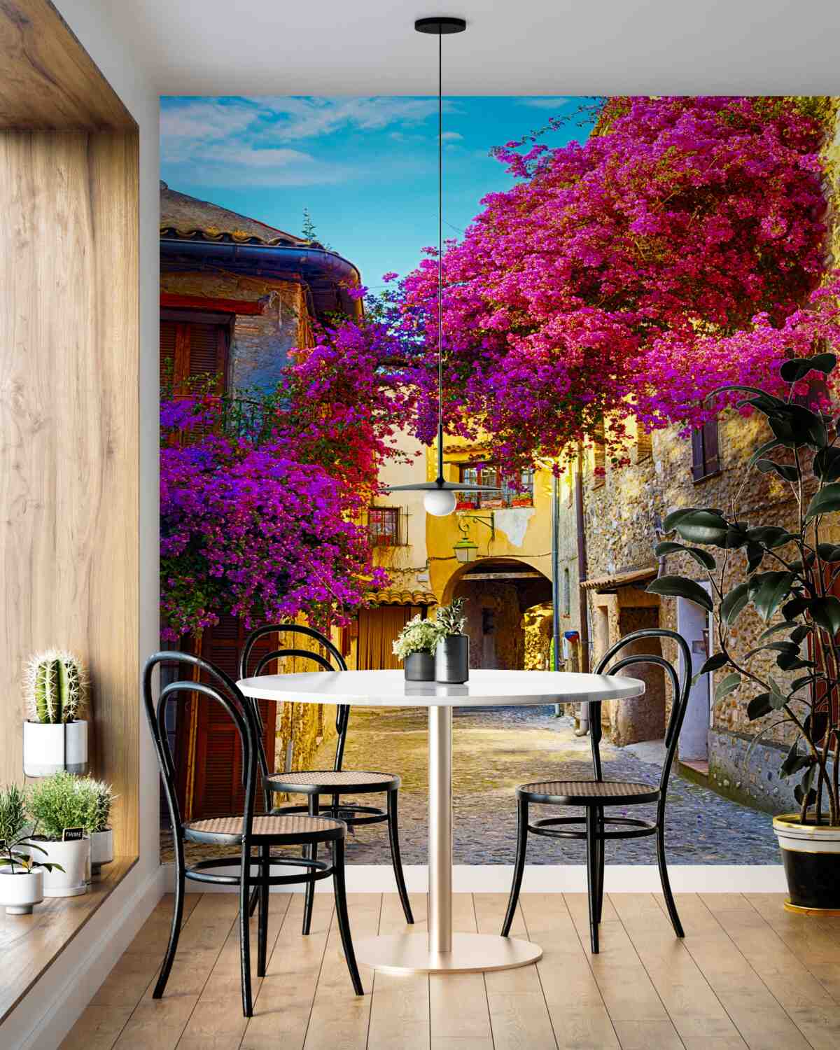 Fototapeta kwiaty bzu na ścianach starego miasta