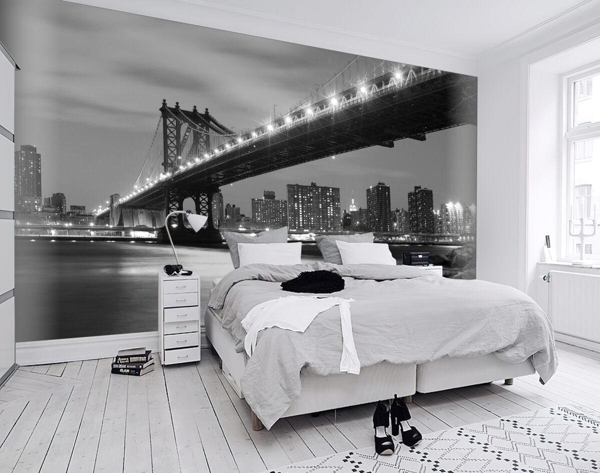 Fototapeta Oświetlony most Manhattan