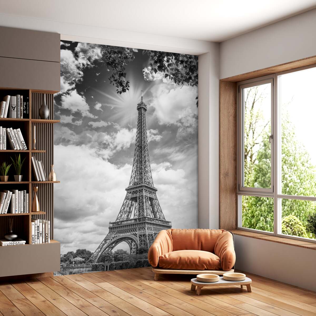 Fototapeta Wieża Eiffla w słońcu b/w