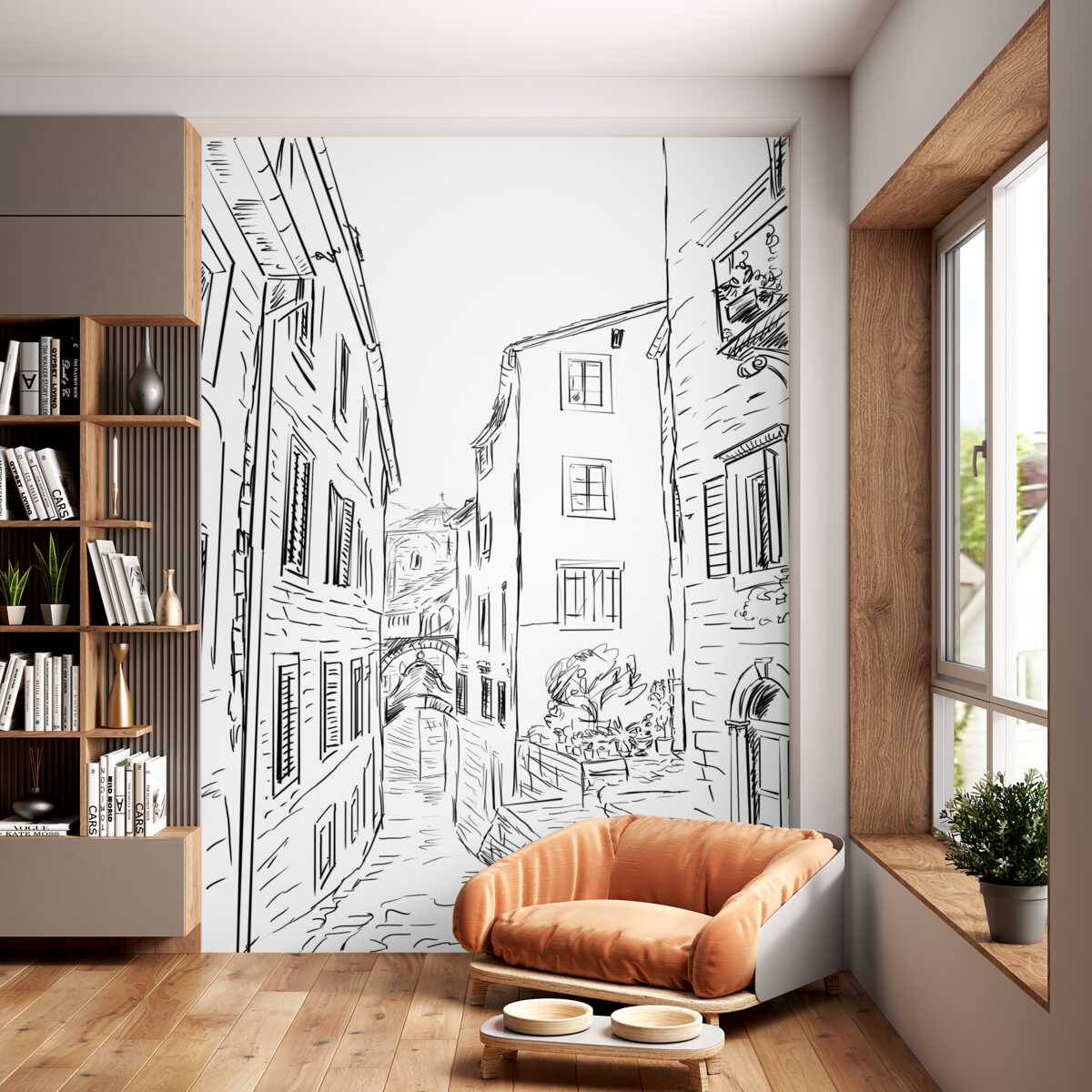 Fototapeta stare miasto ołówkiem