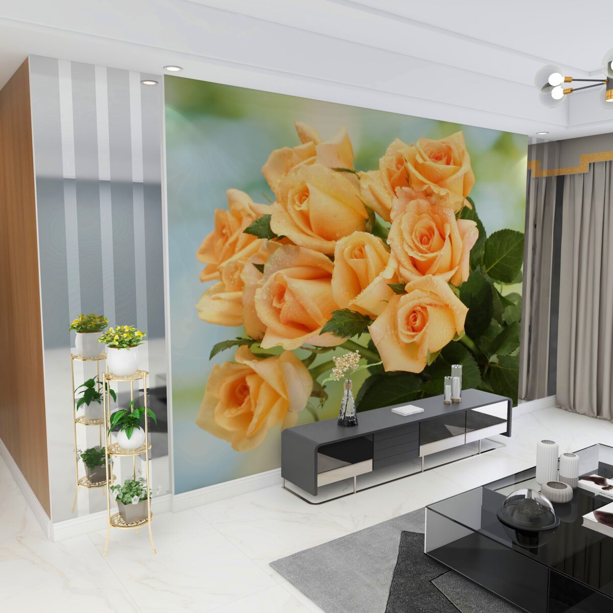 Fototapeta bukiet róż brzoskwiniowych