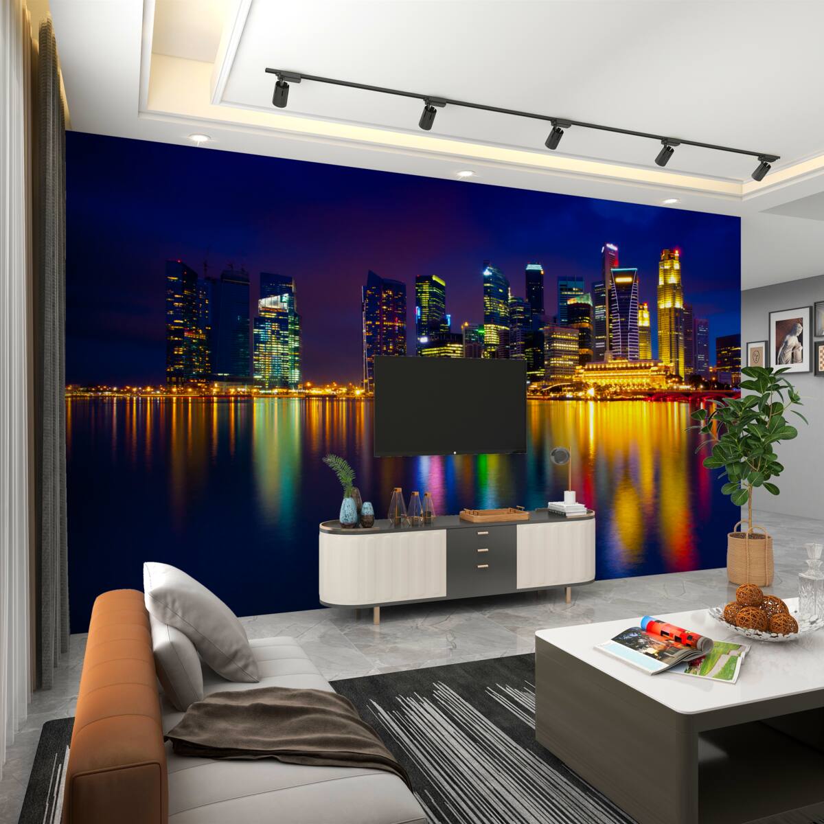 Fototapeta odbicie metropolii w wodzie