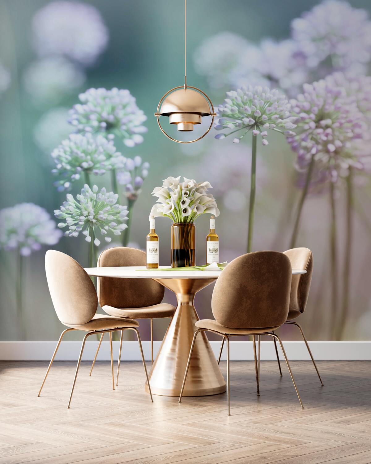 Fototapeta cienkie białe kwiaty mniszka lekarskiego