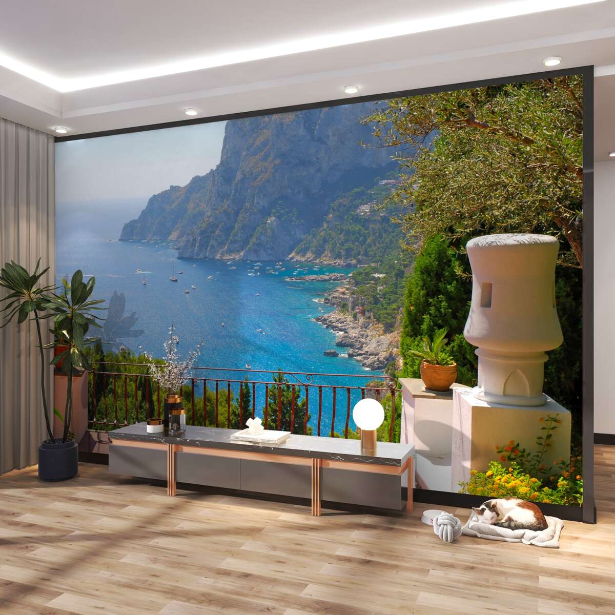 Fototapeta balkon z tarasem i widokiem na ocean