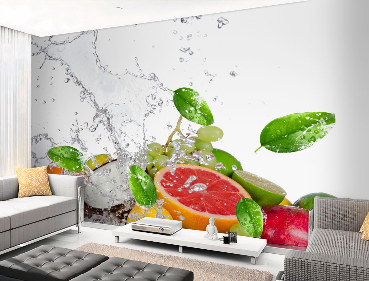 Fototapeta letnia cola z owocami i wodą