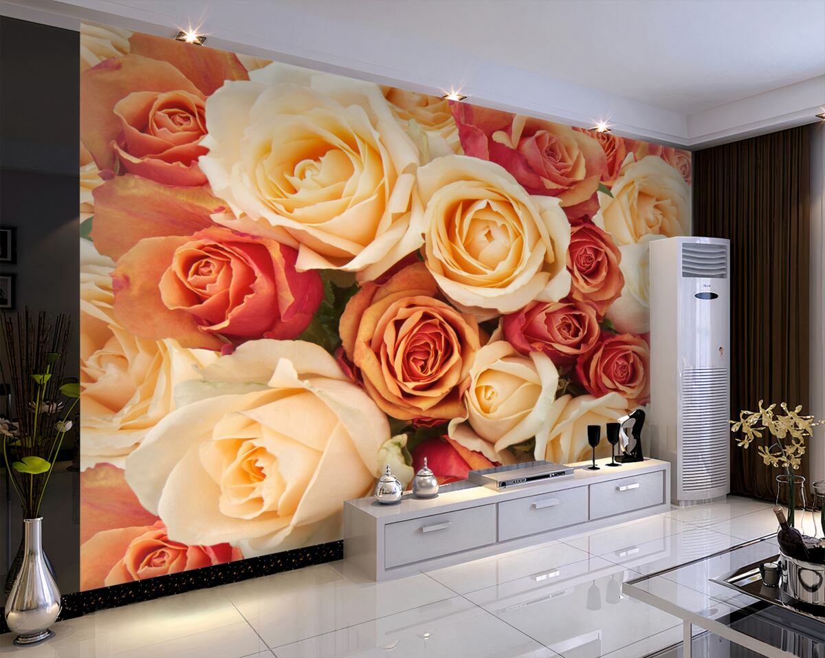 Fototapeta delikatne jasne róże i brzoskwinie