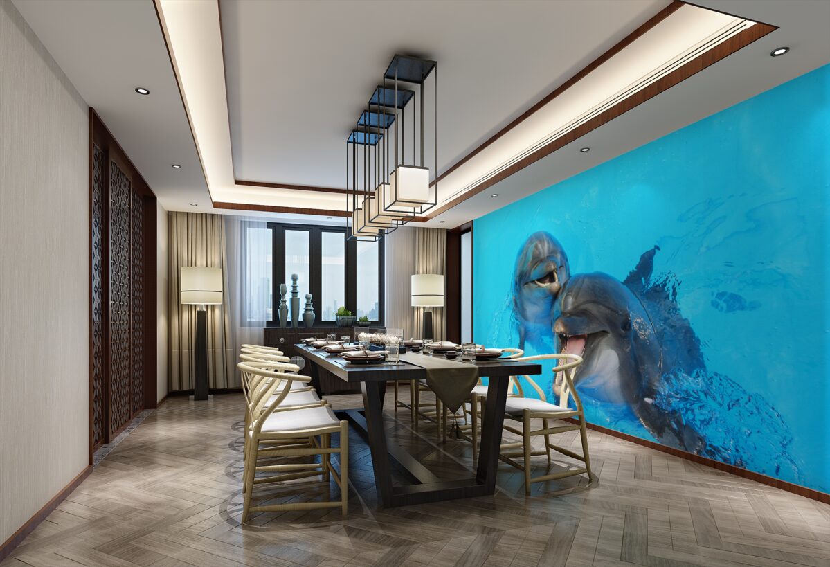 Fototapeta para uśmiechniętych delfinów